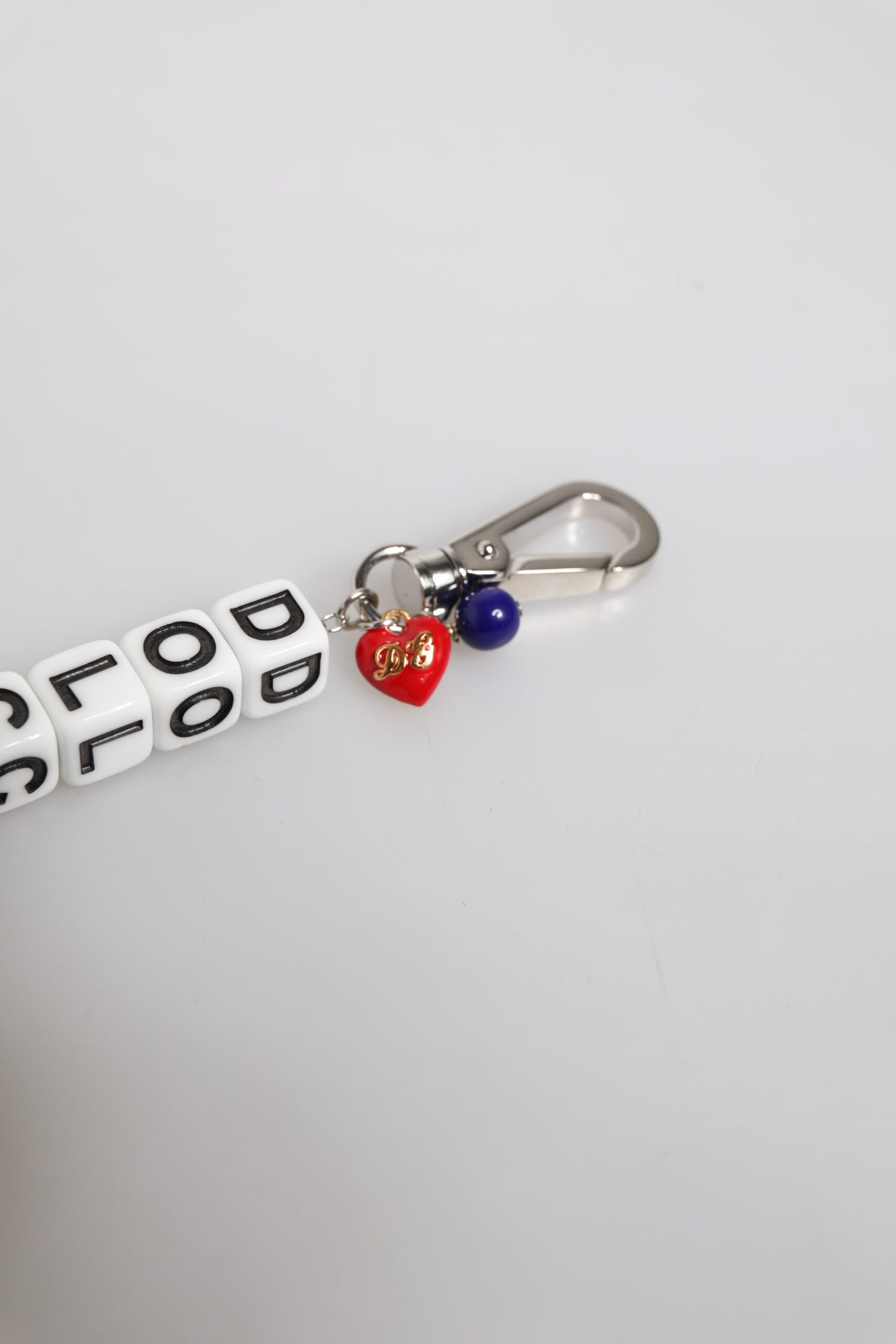 Silver Brass Chain Dice Logo Embellished Charm Bracelet-Dolce & Gabbana-LabelTerrace.com