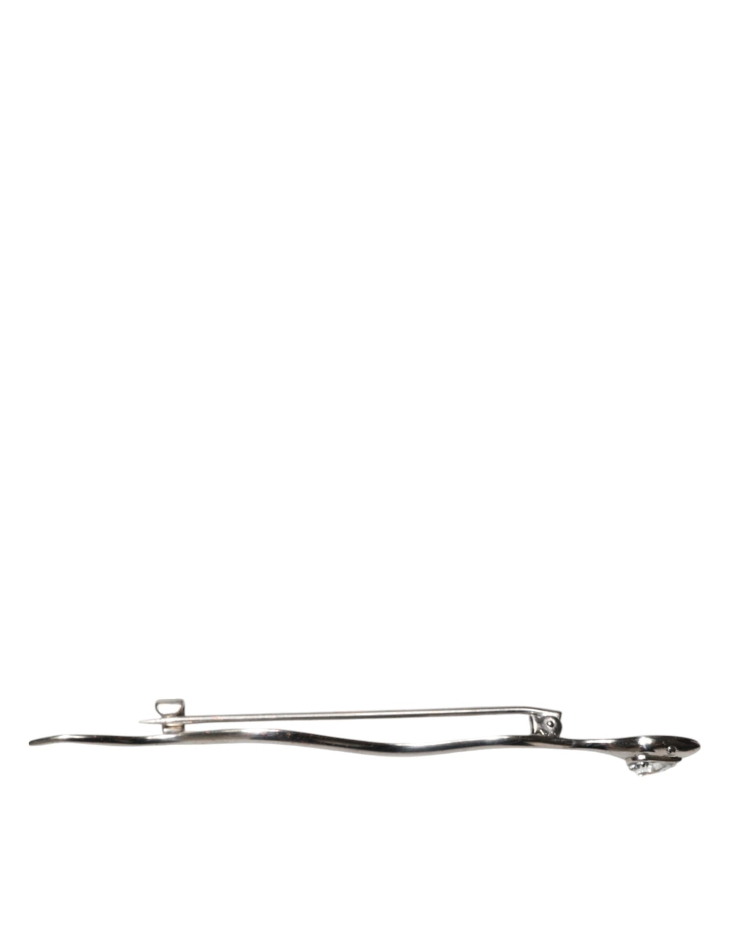 Silver Brass Crystal Spilla Serpente Mens Brooch Pin-Dolce & Gabbana-LabelTerrace.com