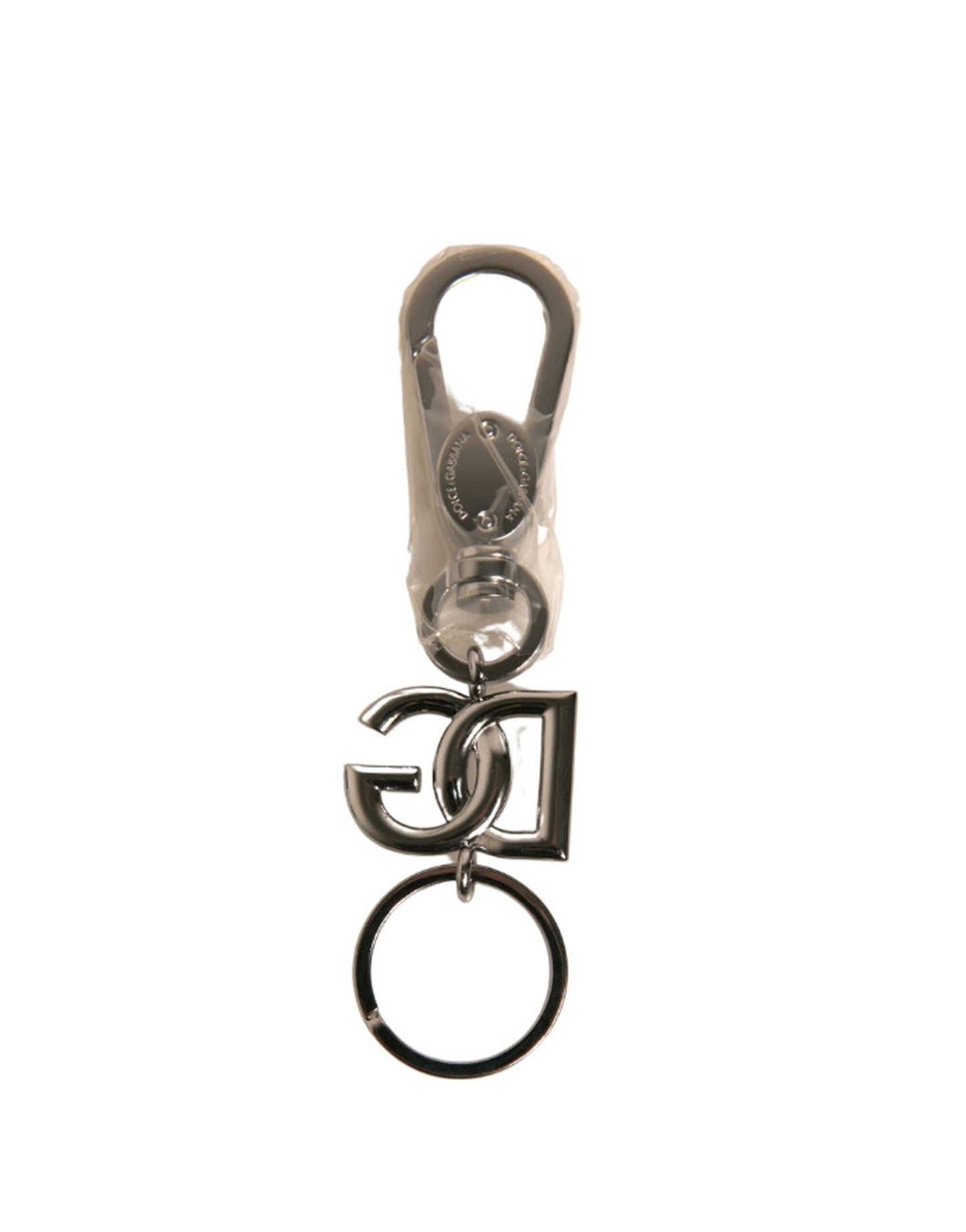 Silver Brass DG Logo Keychain Metal Ring Keyring-Dolce & Gabbana-LabelTerrace.com