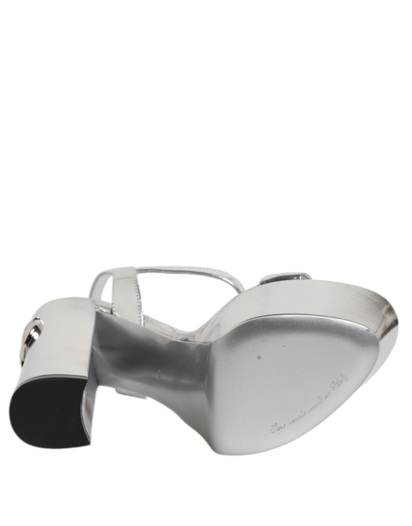 Silver Leather Platform Keira Sandals Shoes-Dolce & Gabbana-LabelTerrace.com