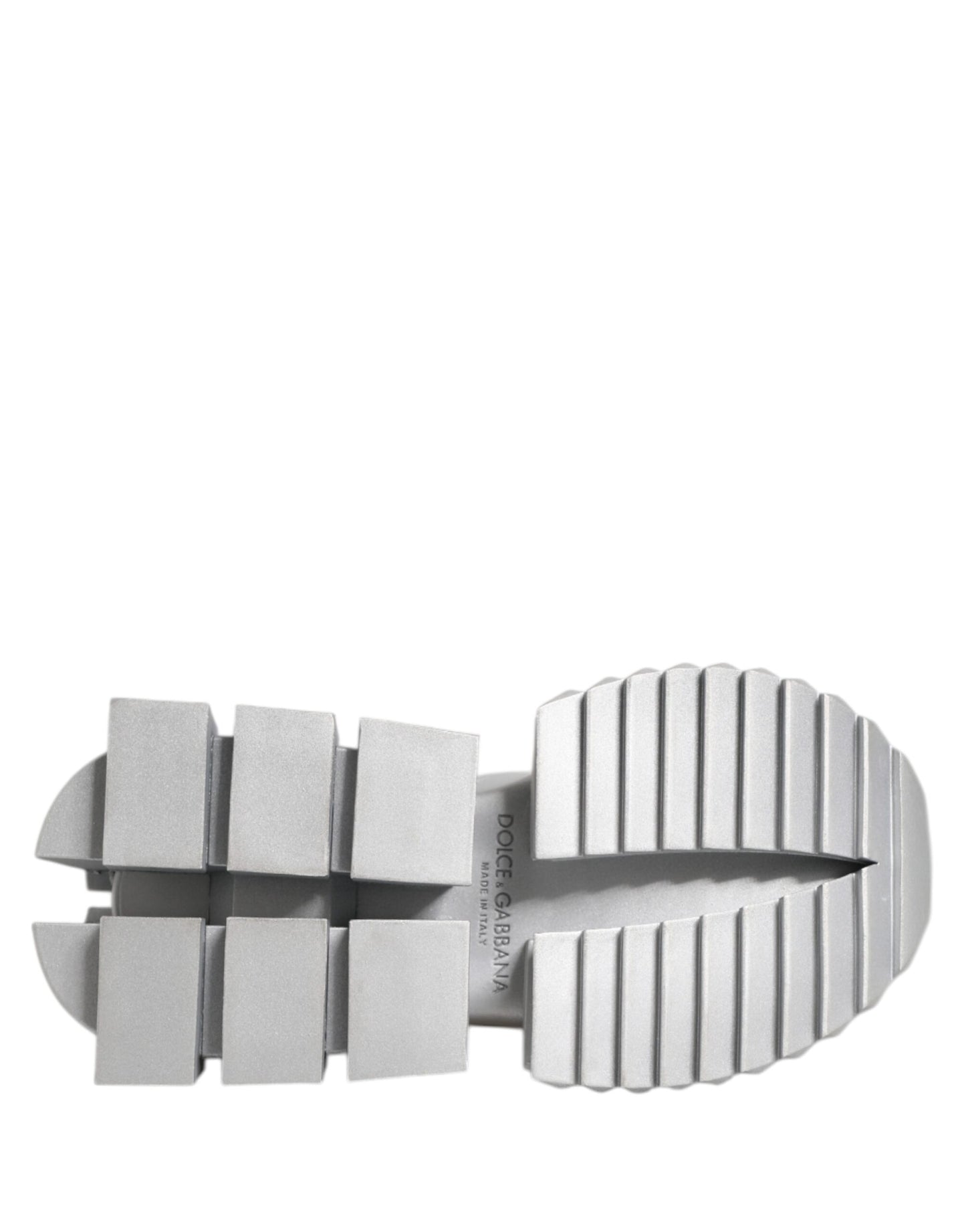 Silver Leather Super Queen Sneakers Shoes-Dolce & Gabbana-LabelTerrace.com