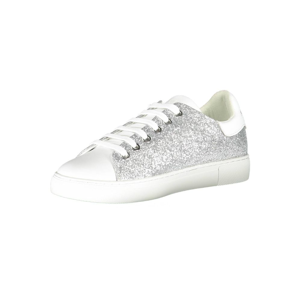 Silver Leather Women Sneaker-Emporio Armani-LabelTerrace.com