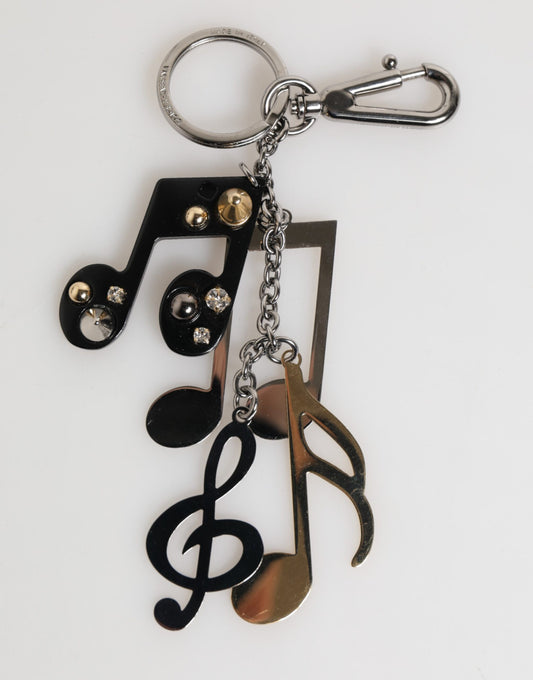 Silver Musical Note Key Holder Keychain Bag Charm Keyring-Dolce & Gabbana-LabelTerrace.com