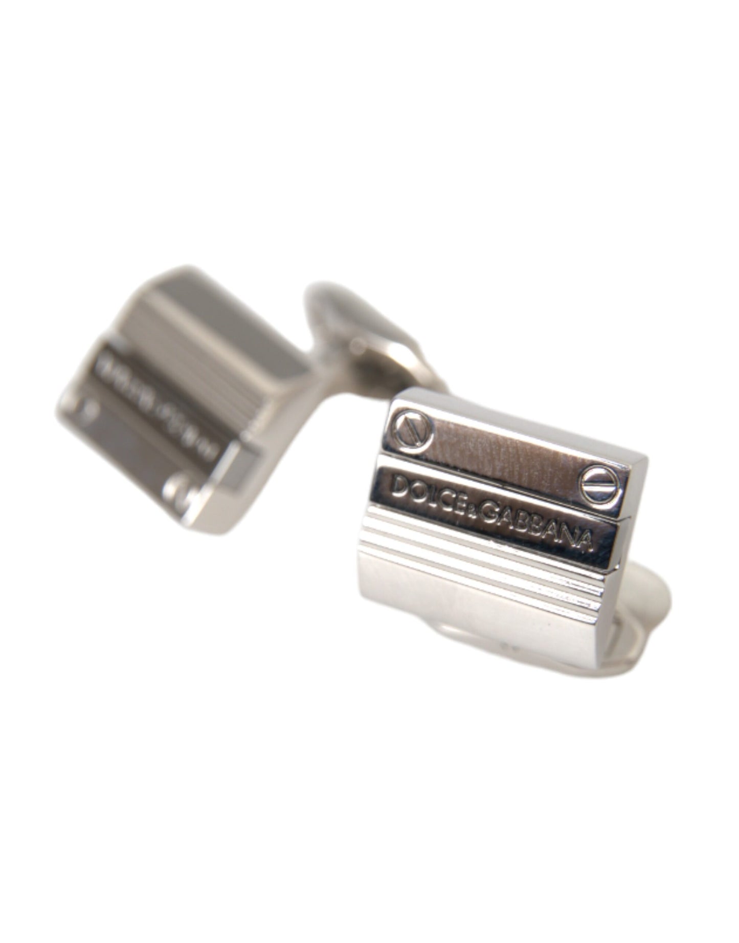 Silver Plated Metal Brass DG Logo Pin Cufflinks-Dolce & Gabbana-LabelTerrace.com