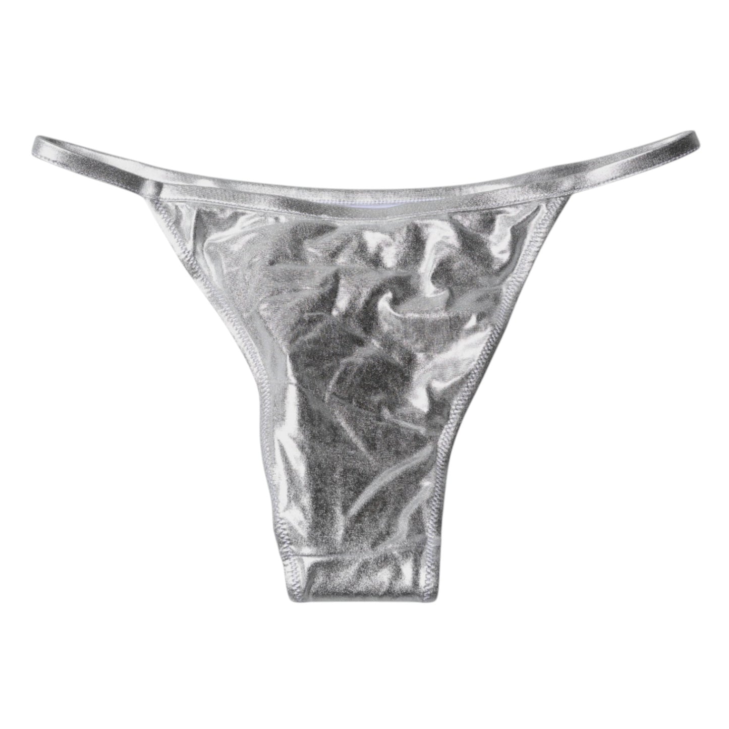 Silver Polyester Beachwear Bikini Bottom Swimwear-Dolce & Gabbana-LabelTerrace.com