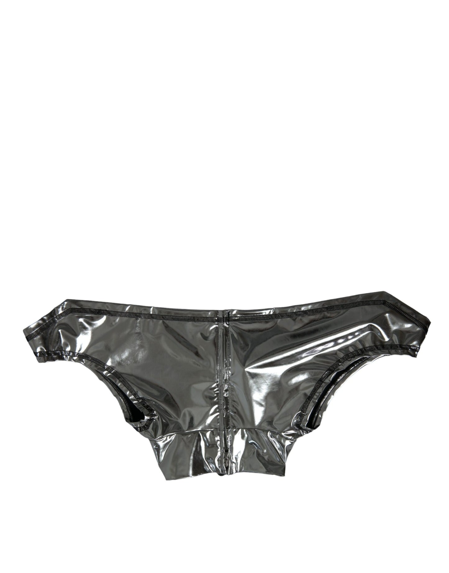 Silver Polyester Stretch Top-Dolce & Gabbana-LabelTerrace.com