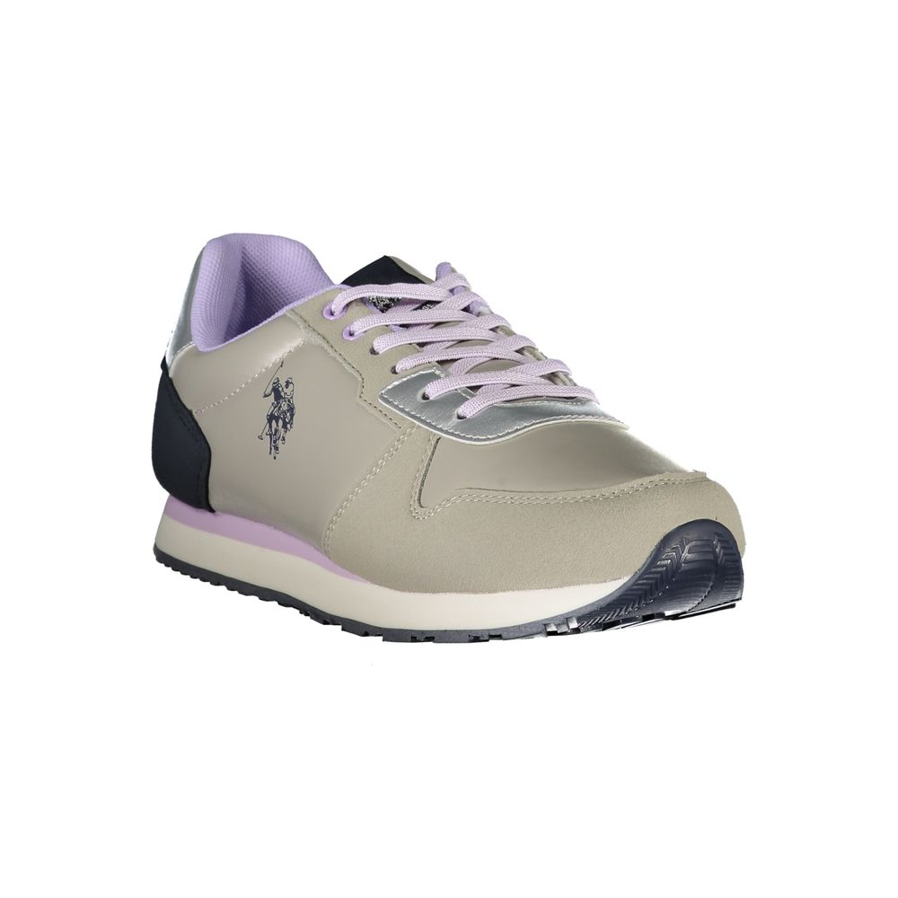Silver Polyester Women Sneaker-U.S. POLO ASSN.-LabelTerrace.com