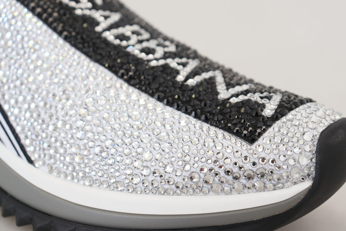 Silver Rhinestones Sorrento Sneakers Shoes-Dolce & Gabbana-LabelTerrace.com