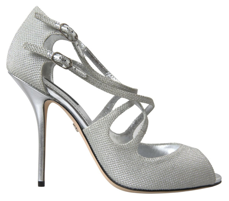 Silver Shimmers Sandals Heel Pumps Shoes-Dolce & Gabbana-LabelTerrace.com