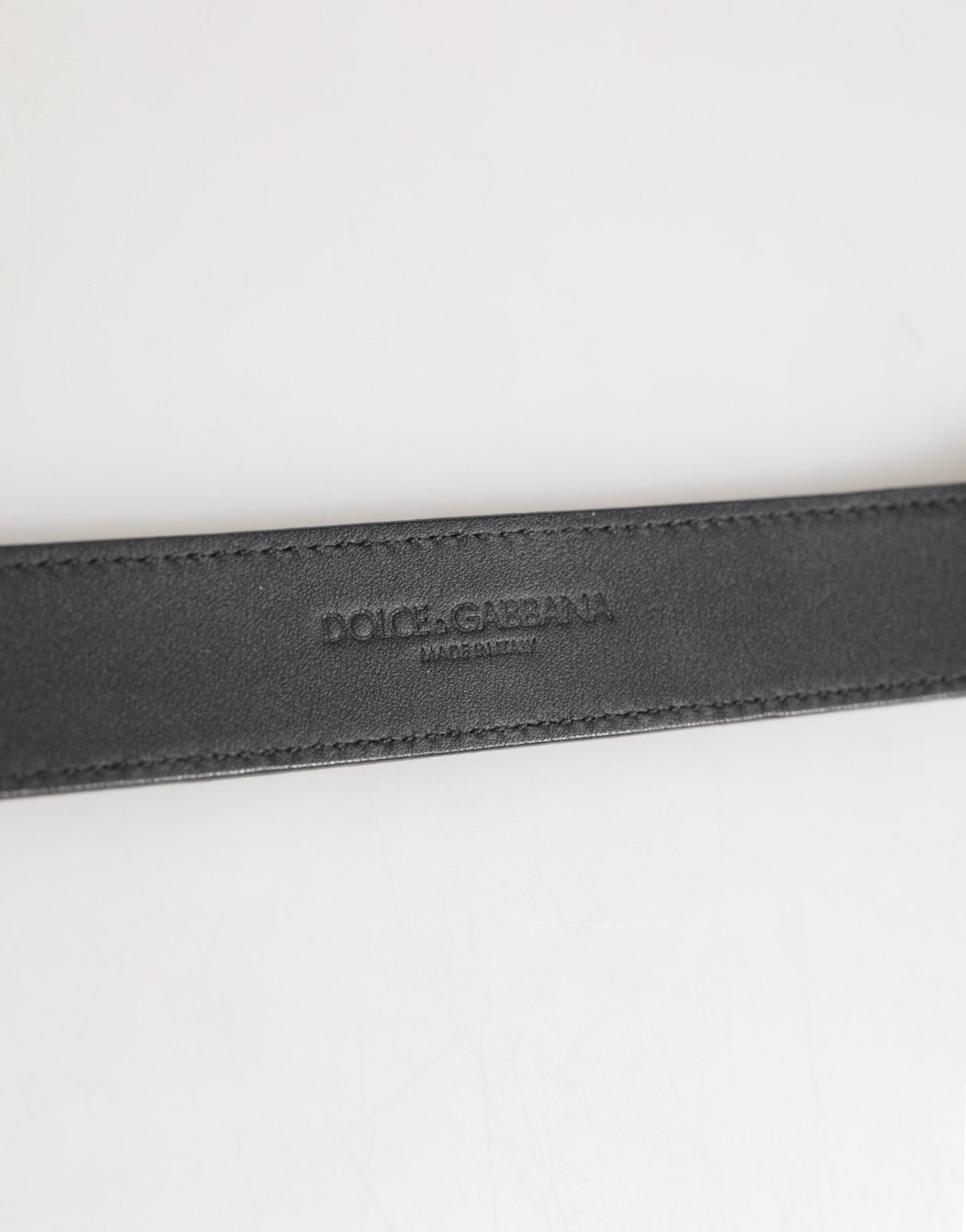 Silver Textured Leather Gold Tone Metal Neckband-Dolce & Gabbana-LabelTerrace.com