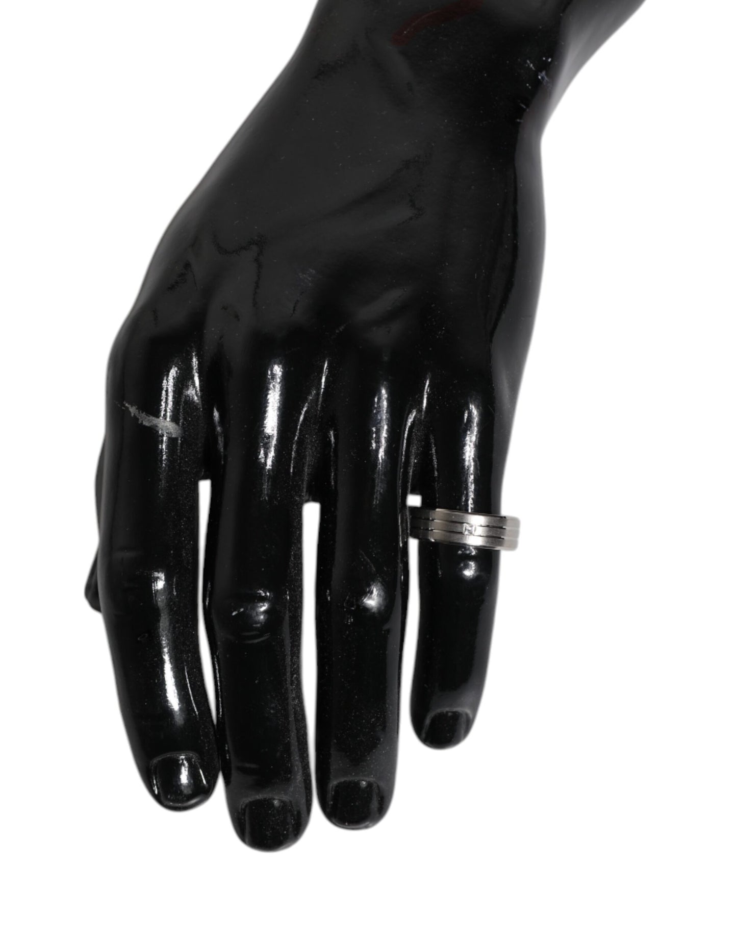 Silver Tone Brass Clear Crystal DG Logo Ring-Dolce & Gabbana-LabelTerrace.com