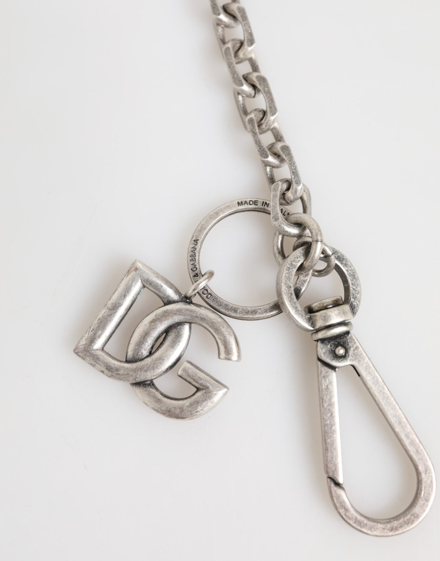 Silver Tone Brass DG Logo Detailing Chain Men Necklace-Dolce & Gabbana-LabelTerrace.com