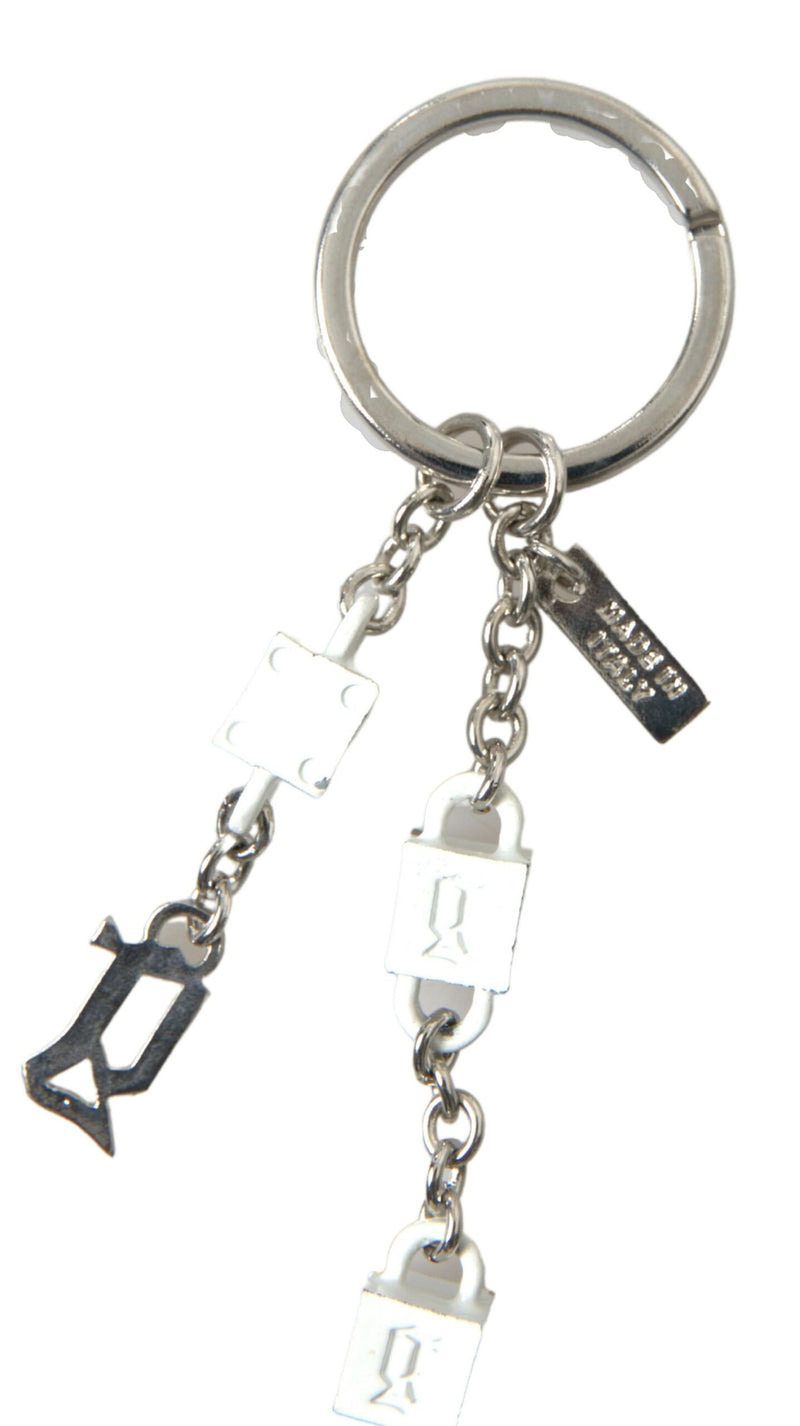 Silver Tone Metal DG Logo Engraved Keyring Keychain-Dolce & Gabbana-LabelTerrace.com