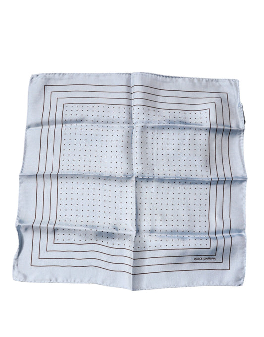 Sky Blue Polka Dots Square Handkerchief Scarf-Dolce & Gabbana-LabelTerrace.com
