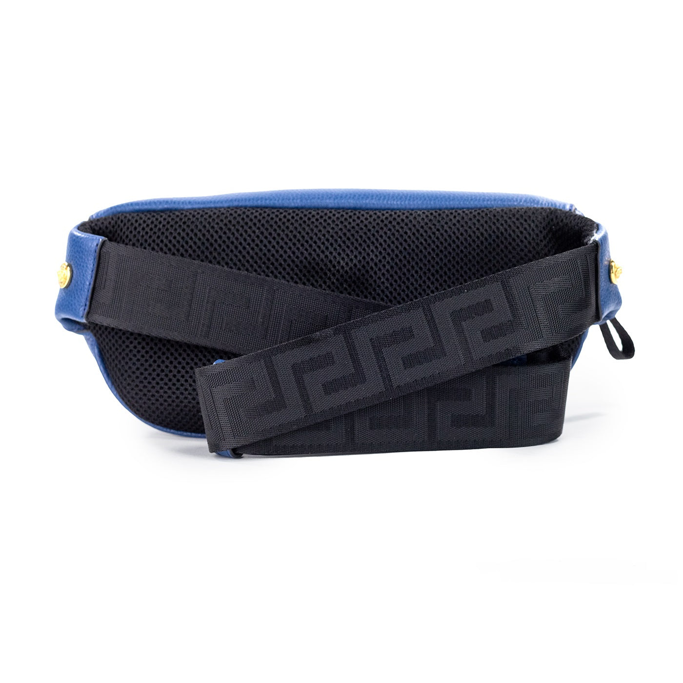 Small Navy Calf Leather Medusa Pendant Fanny Waist Pack Belt Bag-Versace-LabelTerrace.com