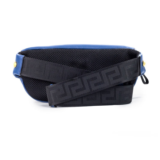 Small Navy Calf Leather Medusa Pendant Fanny Waist Pack Belt Bag-Versace-LabelTerrace.com