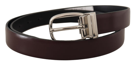 Solid Brown Leather Silver Metal Belt-Dolce & Gabbana-LabelTerrace.com
