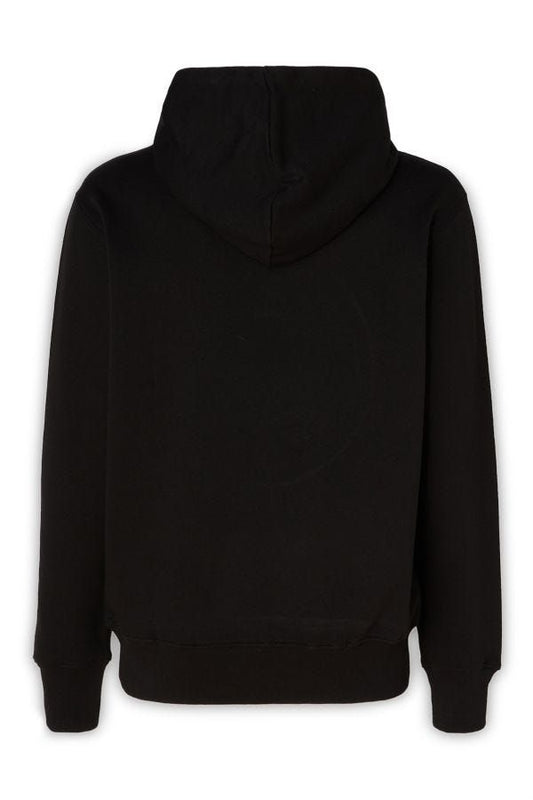 Stunning Hooded Black Cotton Sweatshirt-Versace Jeans-LabelTerrace.com