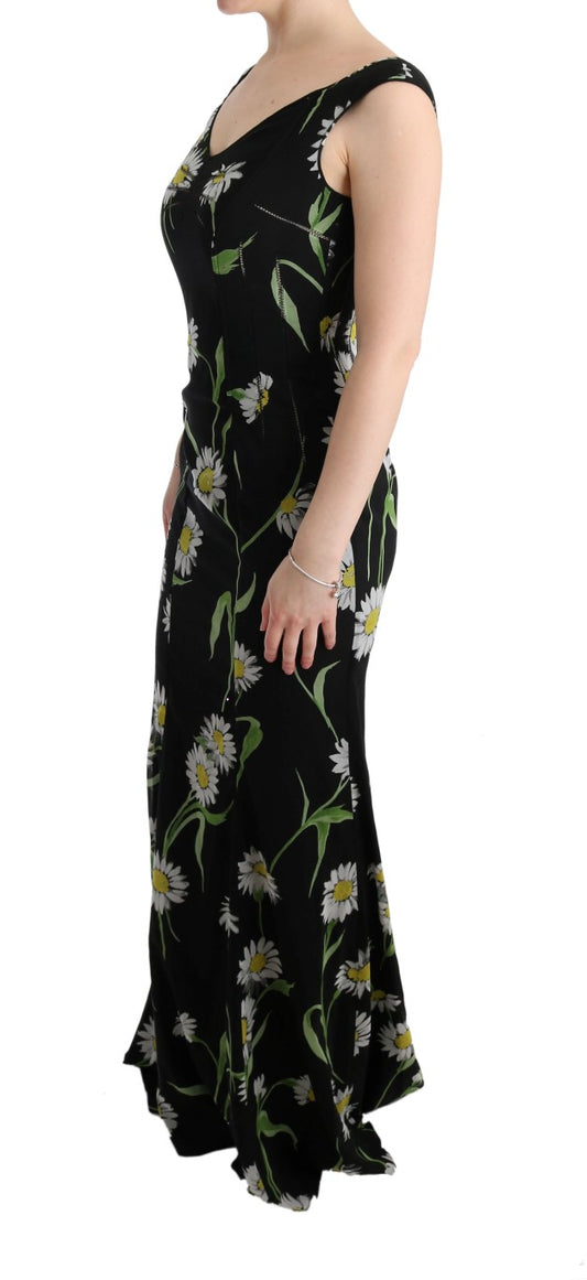 Sunflower Silk Stretch Sheath Dress-Dolce & Gabbana-LabelTerrace.com