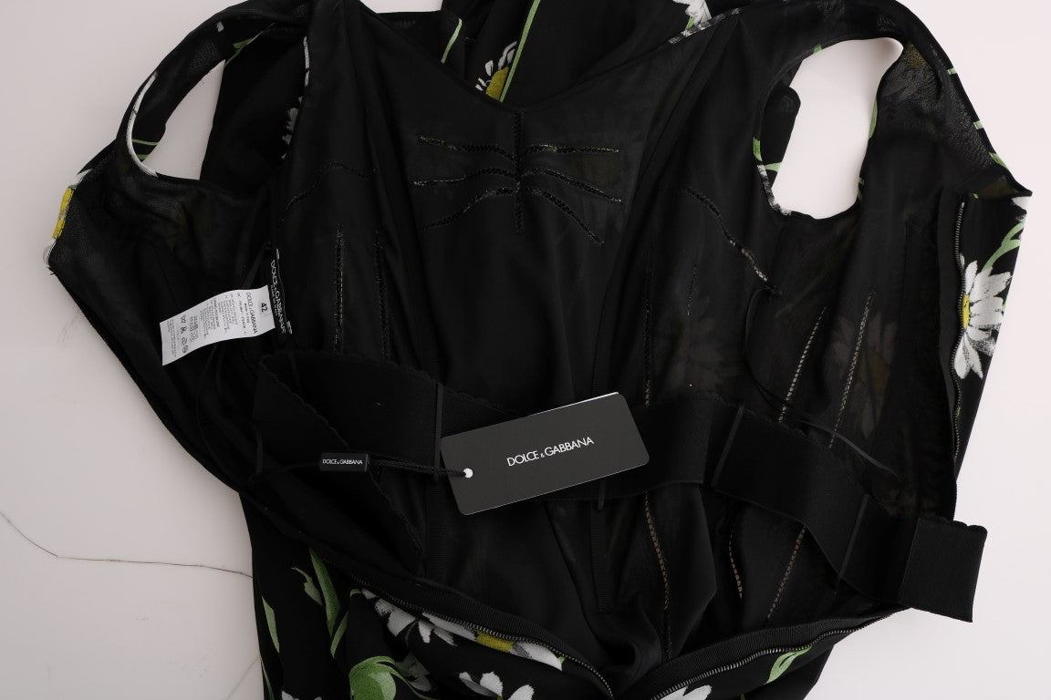 Sunflower Silk Stretch Sheath Dress-Dolce & Gabbana-LabelTerrace.com