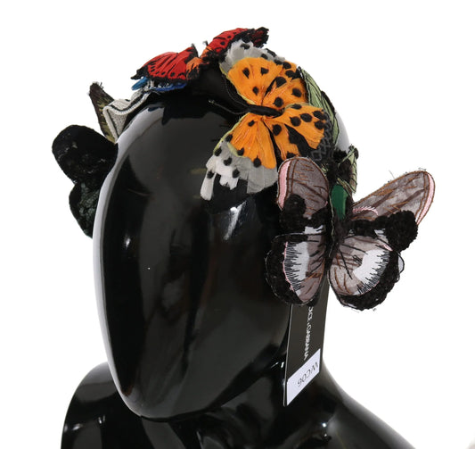 Tiara Floral Butterfly Sequin Diadem Headband-Dolce & Gabbana-LabelTerrace.com