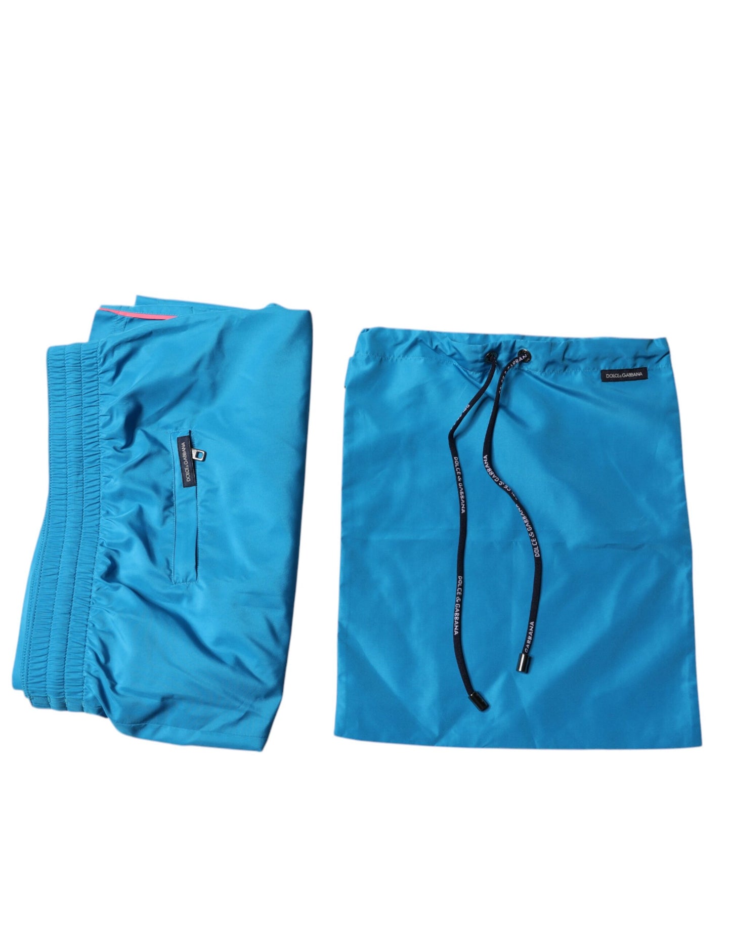 Turquoise Logo Beachwear Shorts 2Pc Swimwear-Dolce & Gabbana-LabelTerrace.com