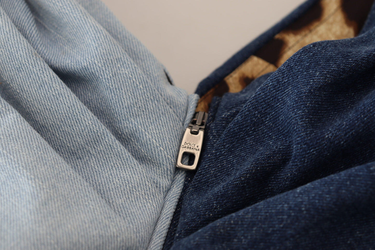 Two Tone Blue Patchwork Denim Mini Dress-Dolce & Gabbana-LabelTerrace.com