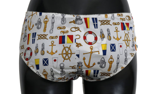 Underwear Sailor Print Silk Bottoms-Dolce & Gabbana-LabelTerrace.com