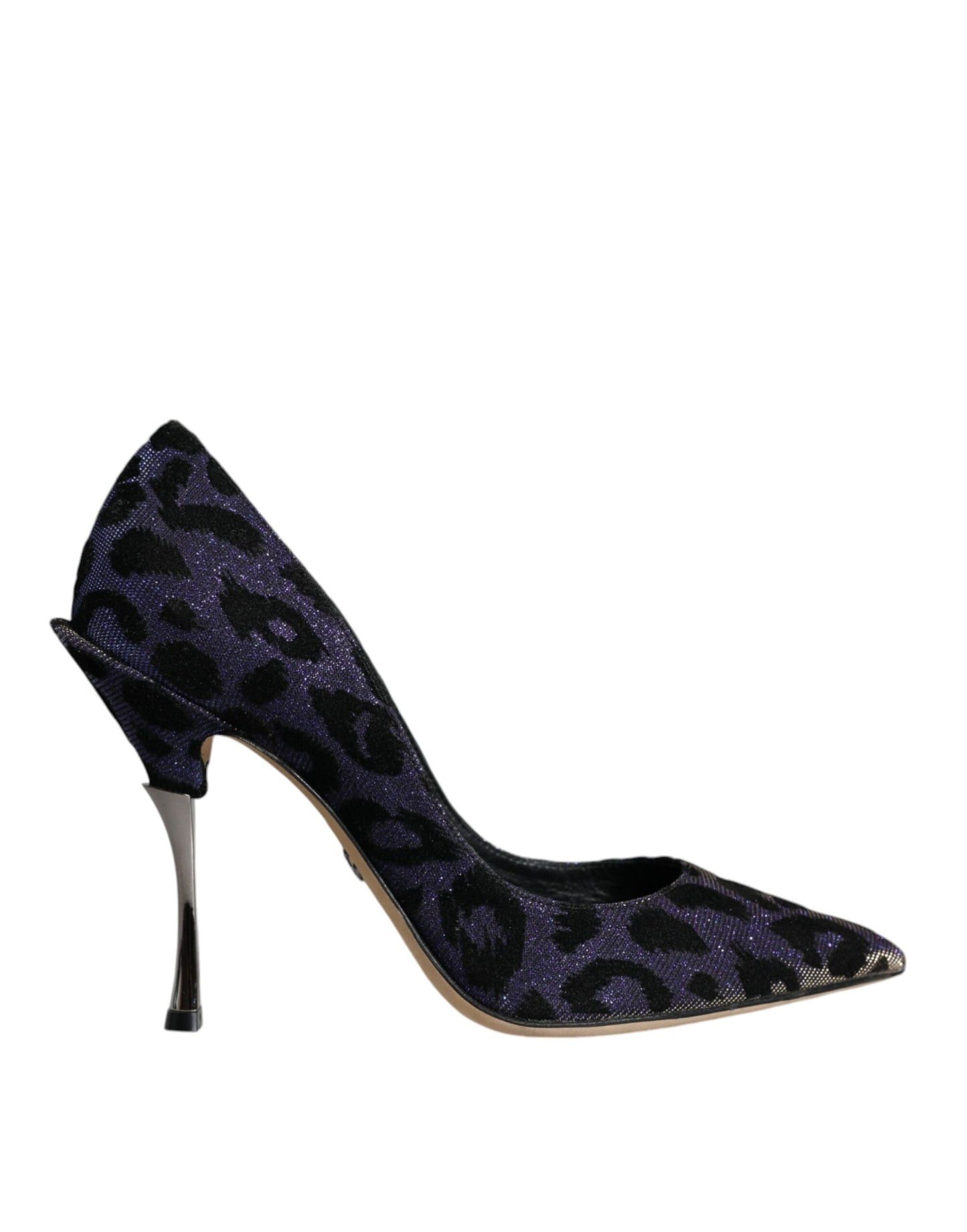Violet Leopard Lurex High Heels Pumps Shoes-Dolce & Gabbana-LabelTerrace.com