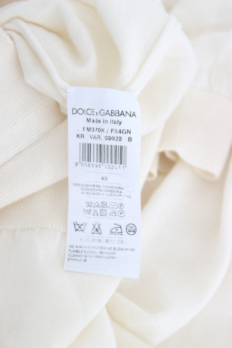 White 100% Cashmere Sweater-Dolce & Gabbana-LabelTerrace.com