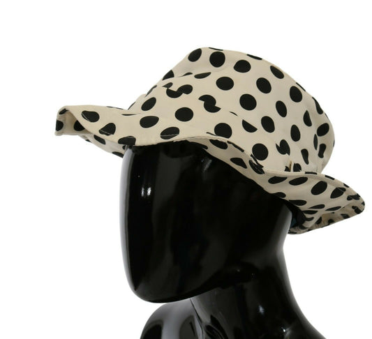 White 100% Cotton Polka Dot Design Trilby Hat-Dolce & Gabbana-LabelTerrace.com