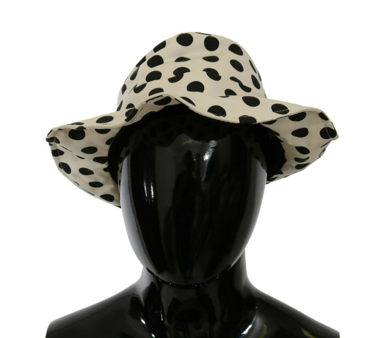 White 100% Cotton Polka Dot Design Trilby Hat-Dolce & Gabbana-LabelTerrace.com