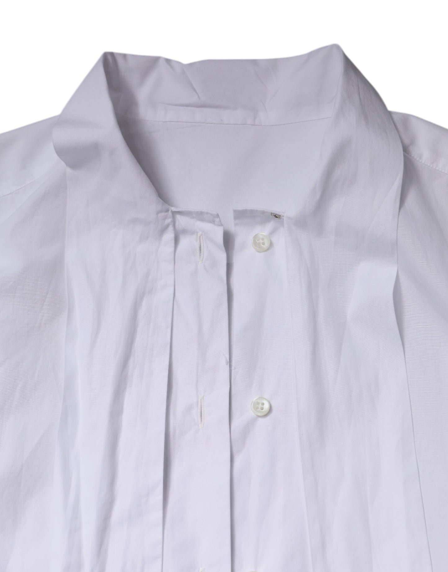 White Ascot Collar Long Sleeve Blouse Top-Dolce & Gabbana-LabelTerrace.com