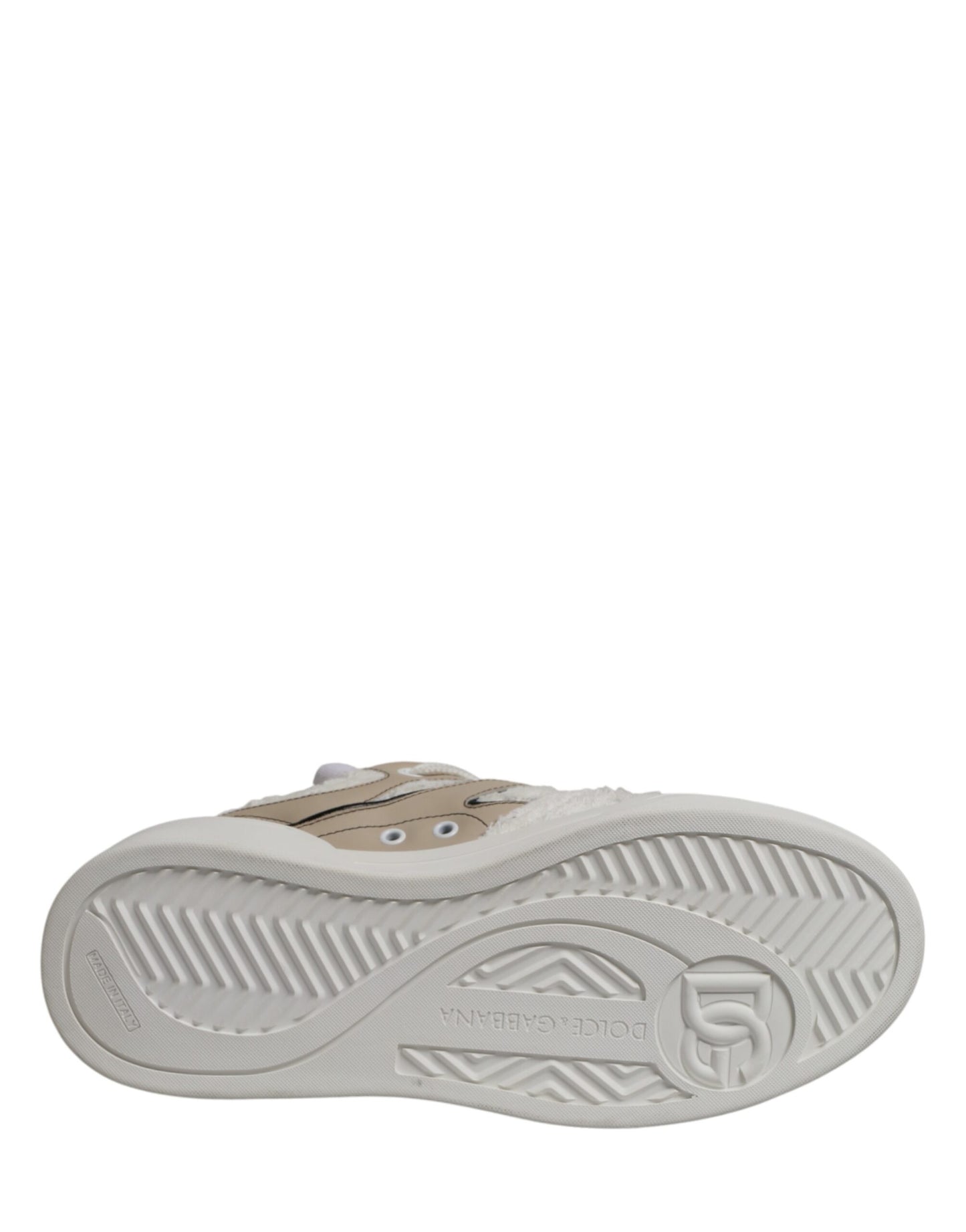 White Beige Faux Shearling Low Top Sneakers Shoes