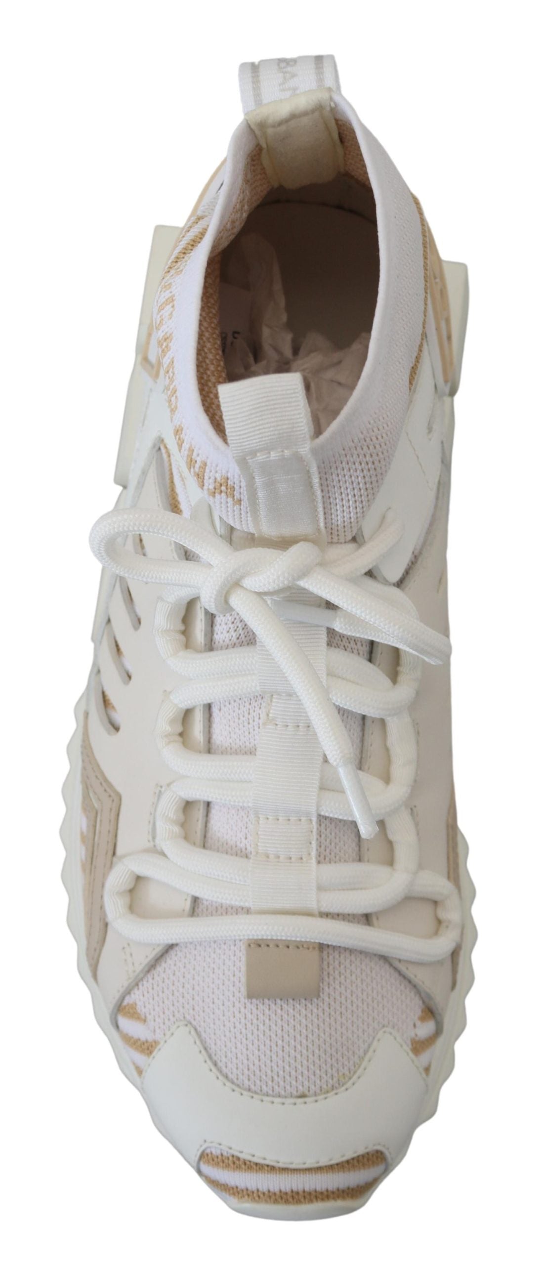White Beige Sorrento Sneakers Shoes-Dolce & Gabbana-LabelTerrace.com