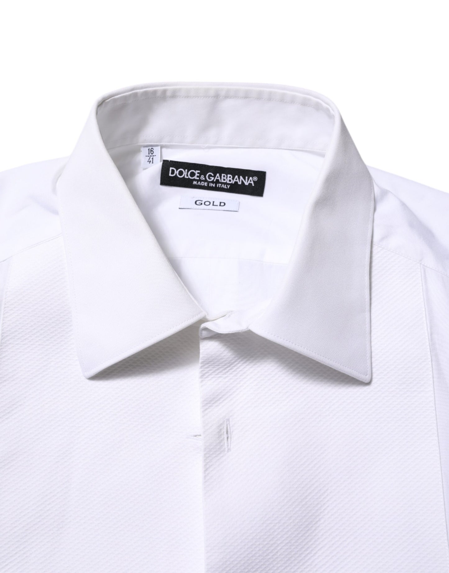 White Bib Cotton Poplin GOLD Formal Shirt