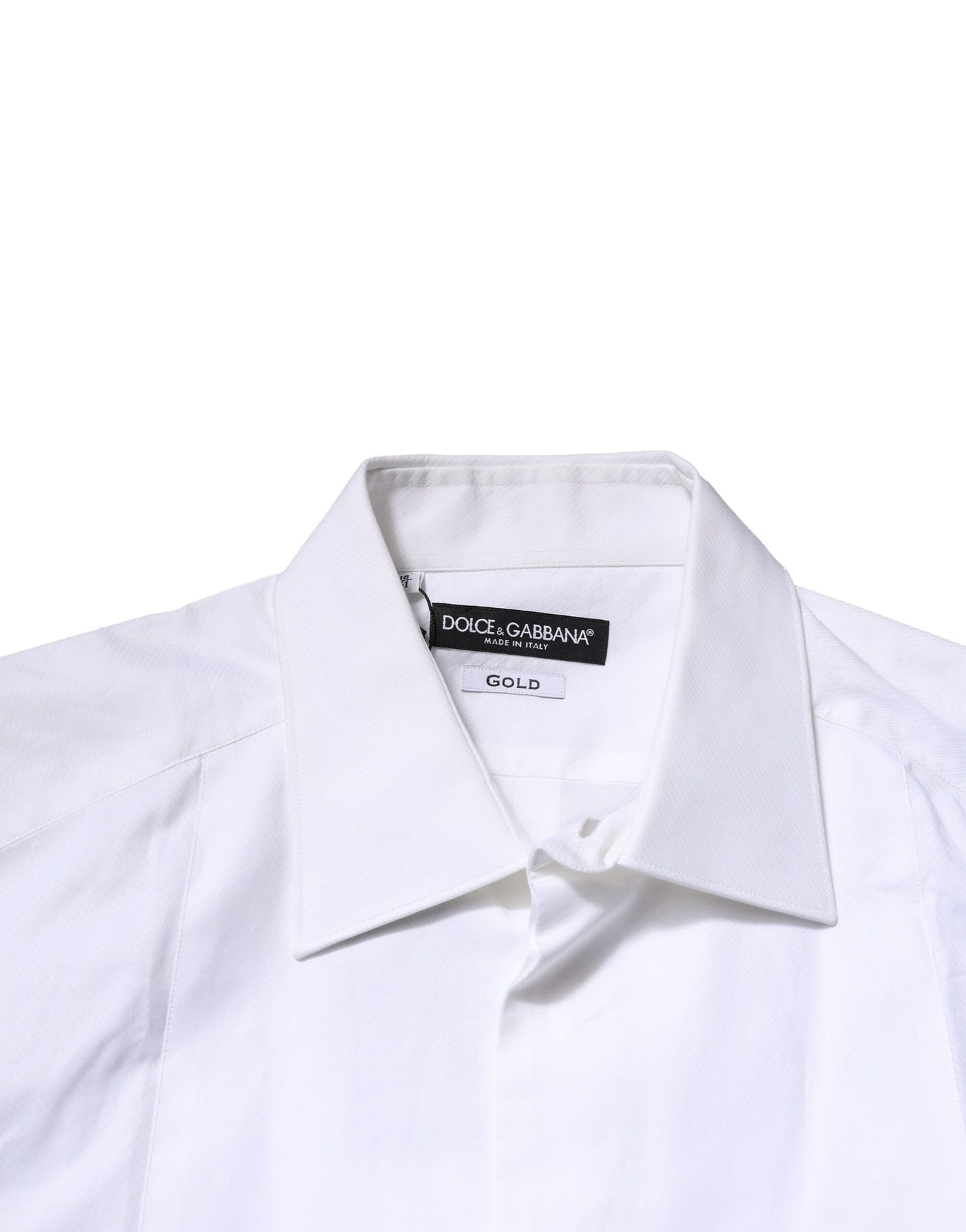 White Bib Cotton Poplin GOLD Men Formal Shirt-Dolce & Gabbana-LabelTerrace.com