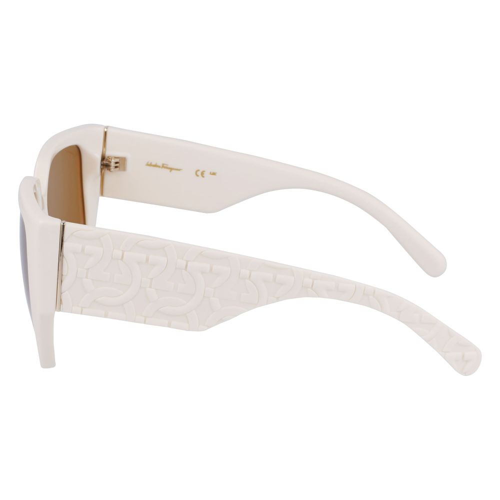 White Bio Injected Sunglasses-Ferragamo-LabelTerrace.com