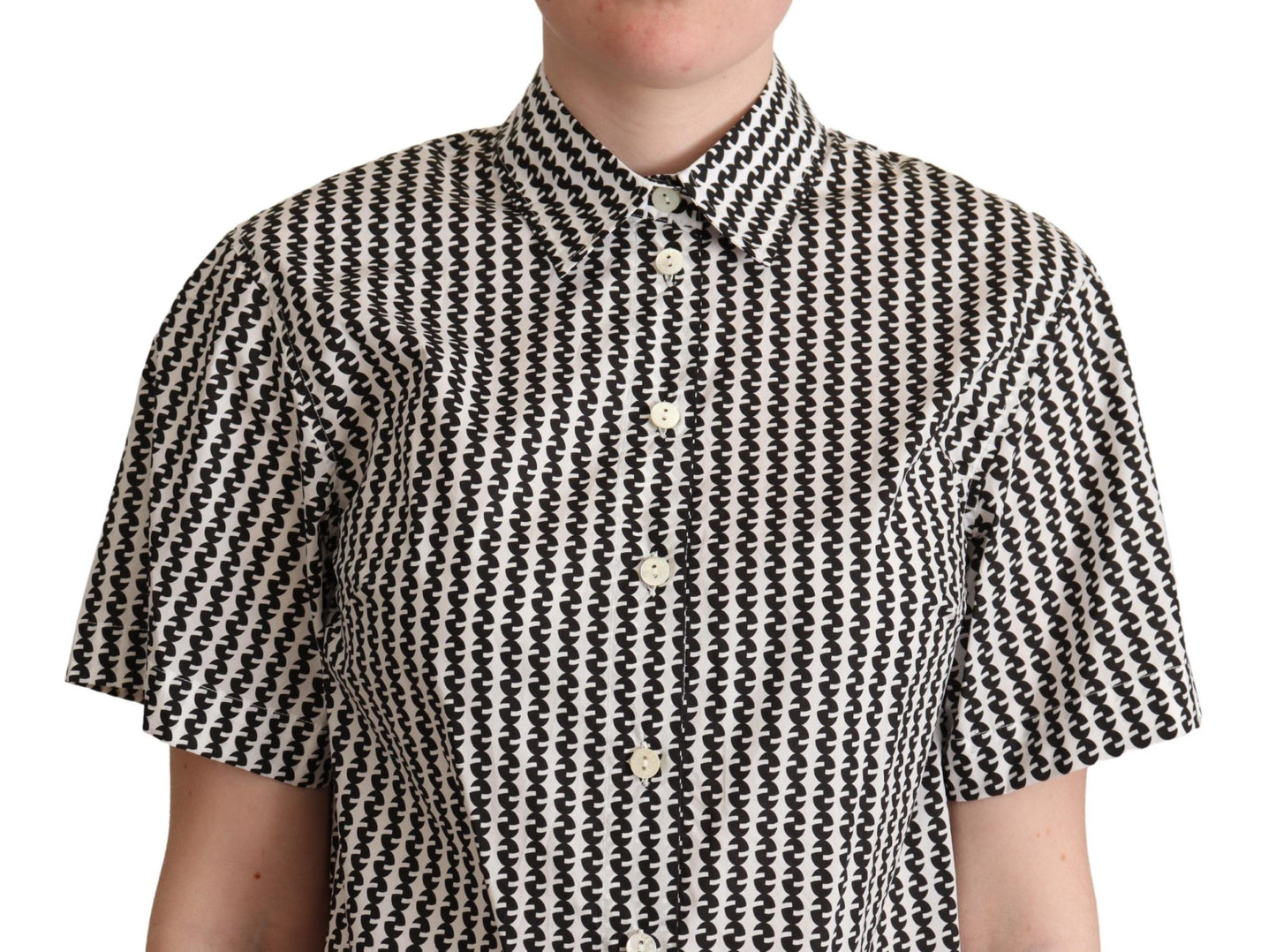 White Black Fantasy Pattern Shirt-Dolce & Gabbana-LabelTerrace.com