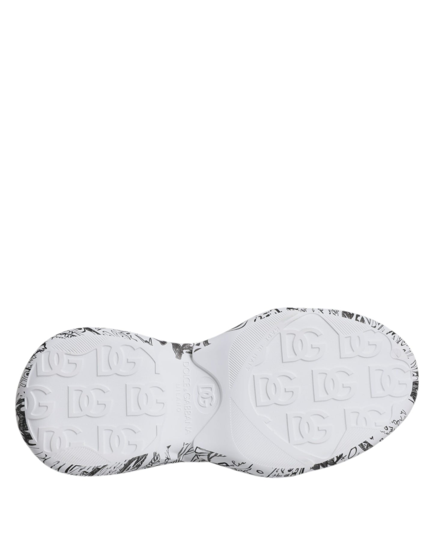 White Black Graffiti Daymaster Sneakers Shoes-Dolce & Gabbana-LabelTerrace.com