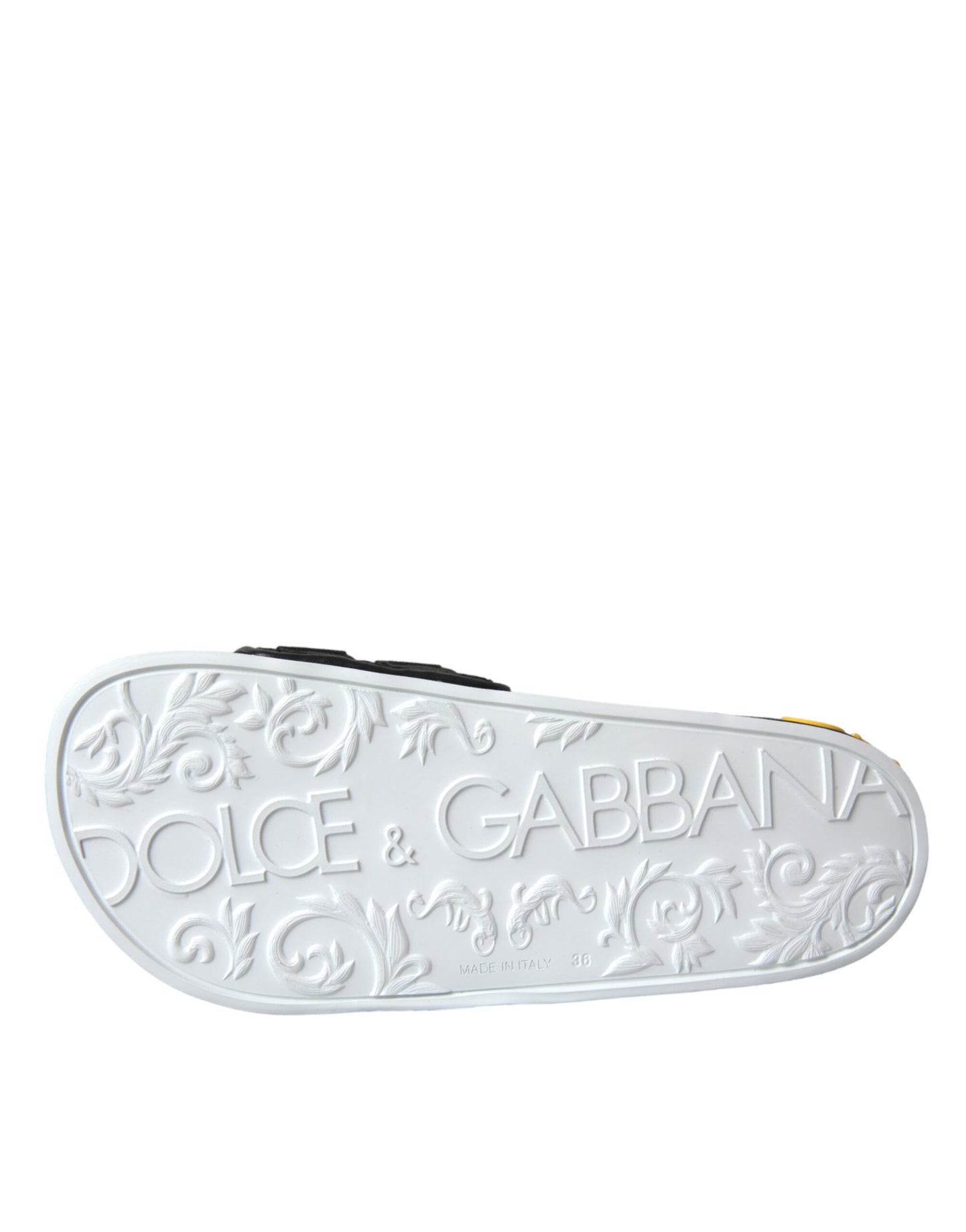 White Black Logo Beachwear Flats Sandals Shoes-Dolce & Gabbana-LabelTerrace.com