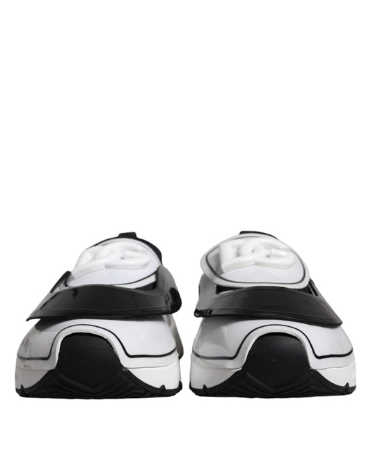 White Black Logo Plaque Daymaster Sneakers Shoes-Dolce & Gabbana-LabelTerrace.com