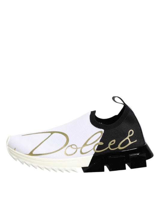 White Black Low Top Sorrento Sneakers Shoes-Dolce & Gabbana-LabelTerrace.com