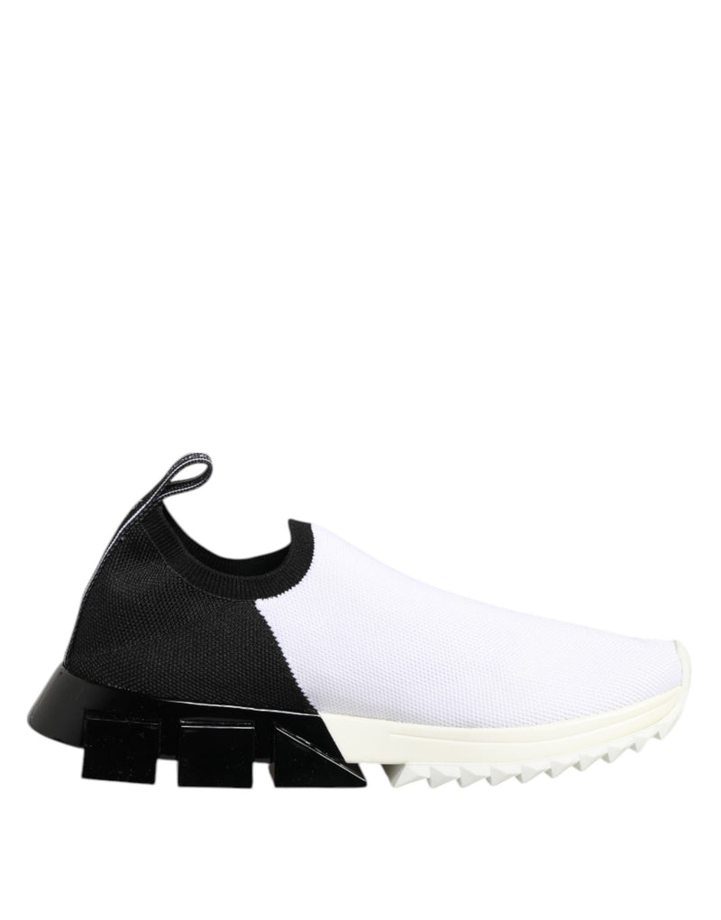 White Black Low Top Sorrento Sneakers Shoes-Dolce & Gabbana-LabelTerrace.com