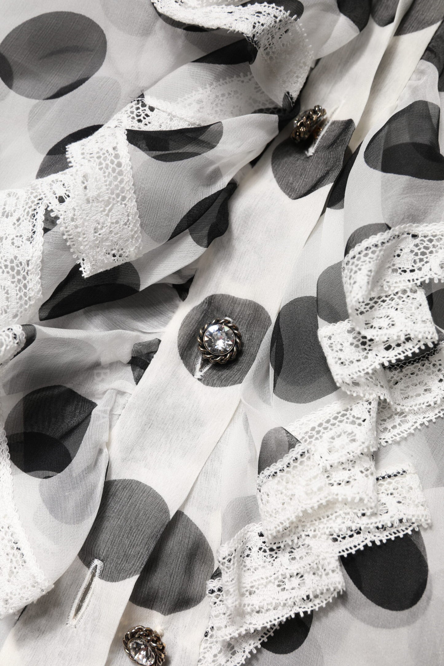 White Black Polka Dot Cotton Sleeveless Top-Dolce & Gabbana-LabelTerrace.com