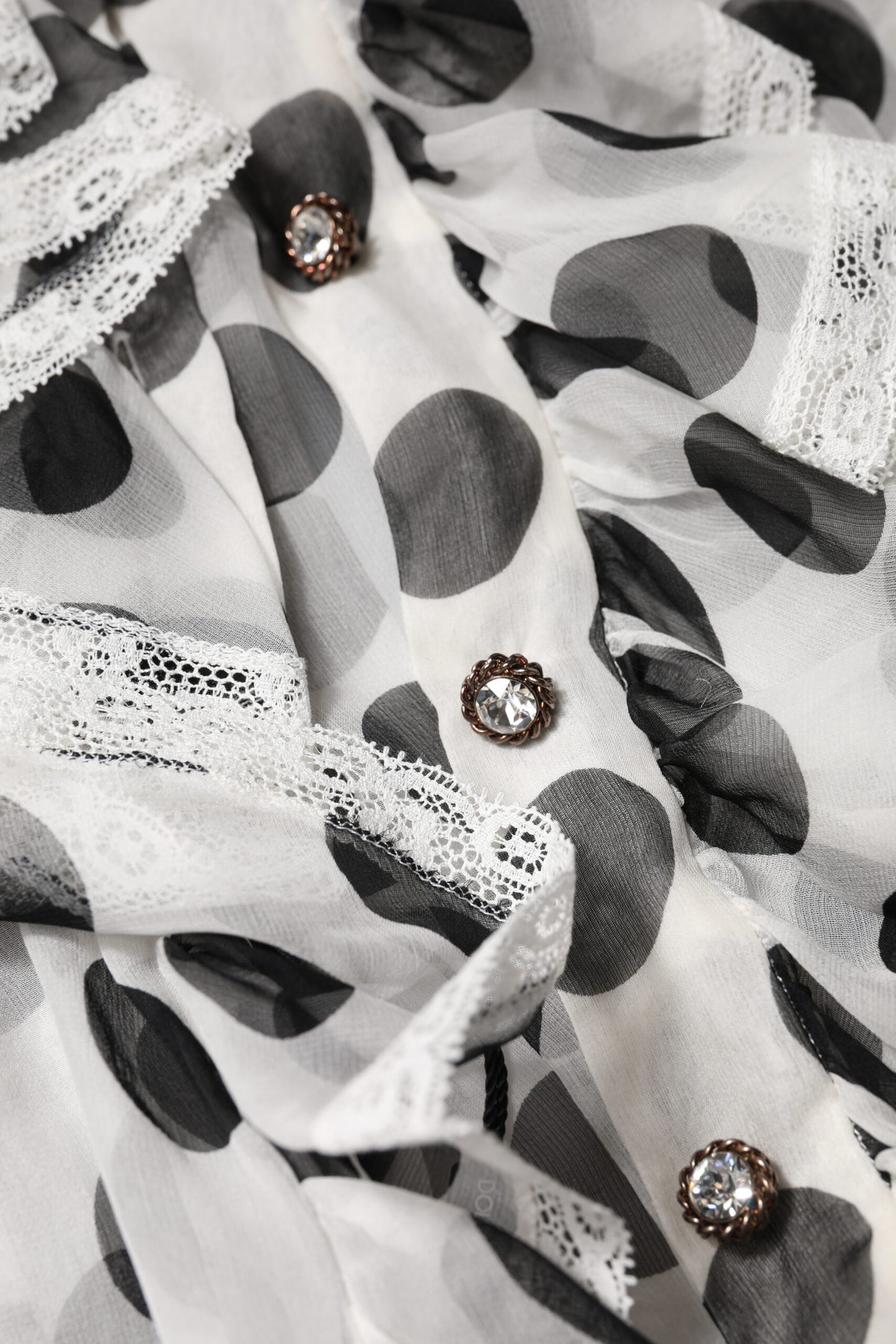 White Black Polka Dot Cotton Sleeveless Top-Dolce & Gabbana-LabelTerrace.com