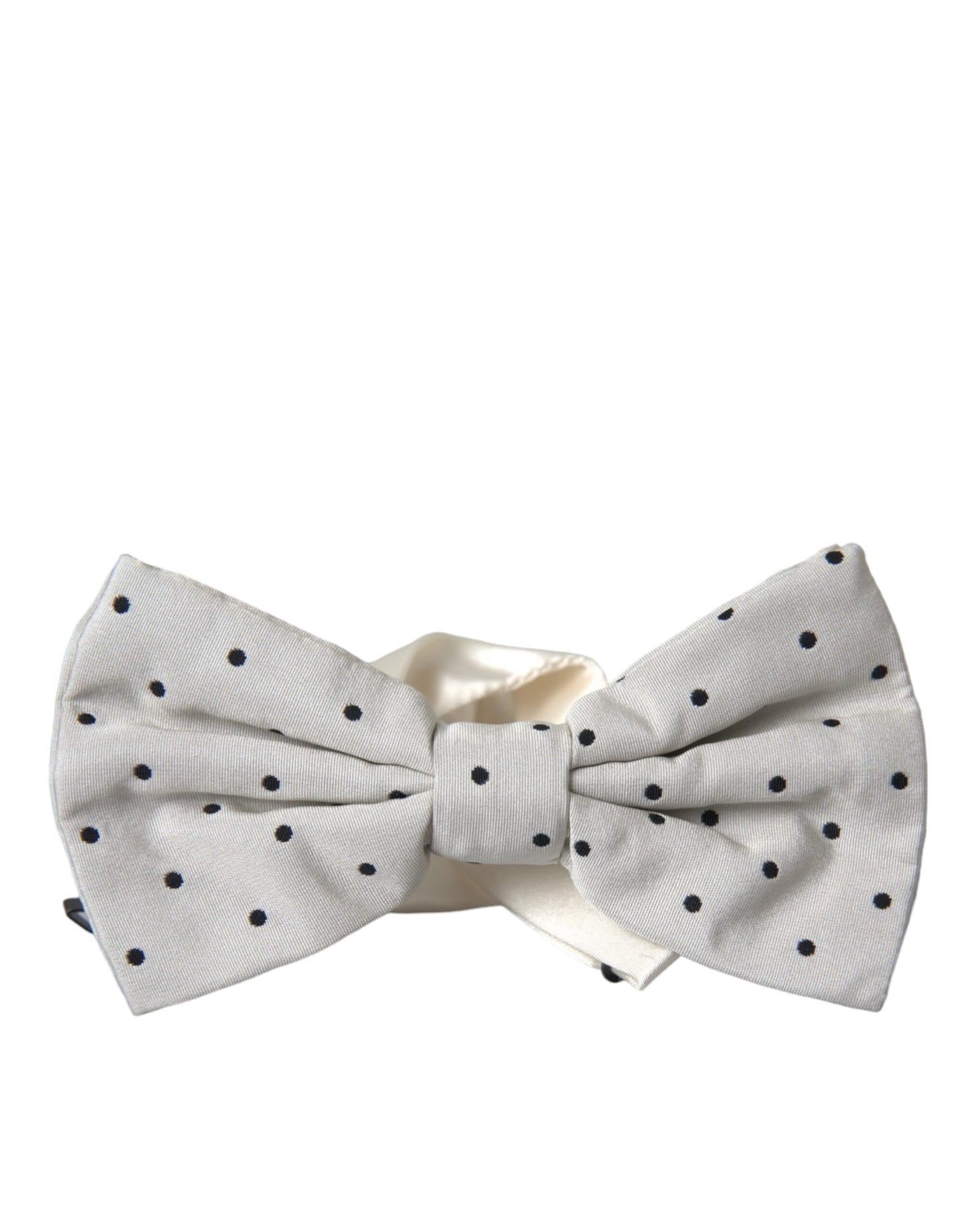 White Black Polka Dot Polyester Bow Tie Men-Dolce & Gabbana-LabelTerrace.com