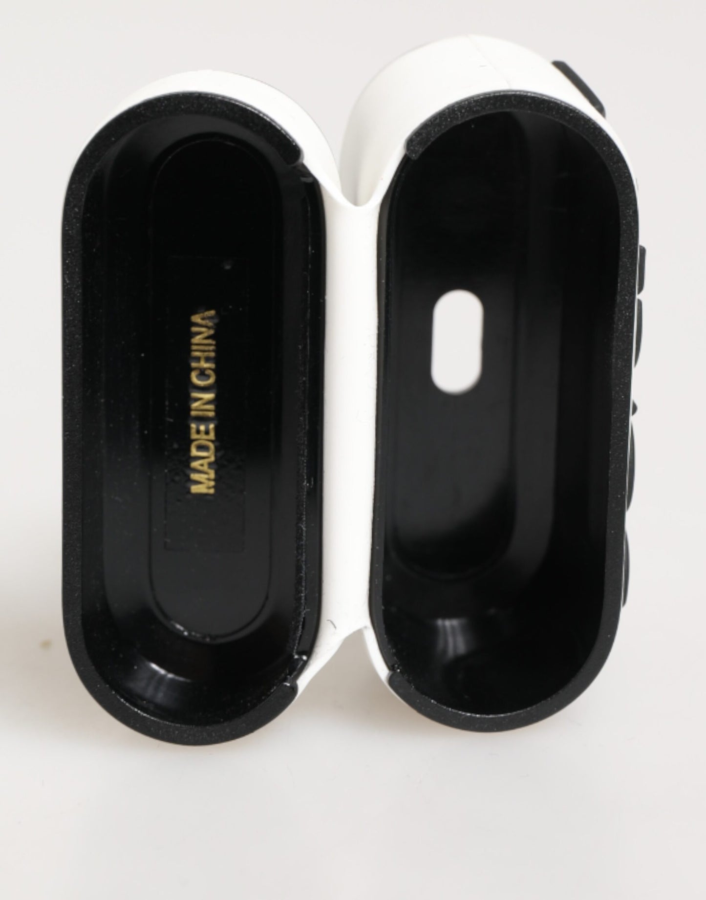 White Black Rubber Logo Embossed Accessory Airpods Case-Dolce & Gabbana-LabelTerrace.com