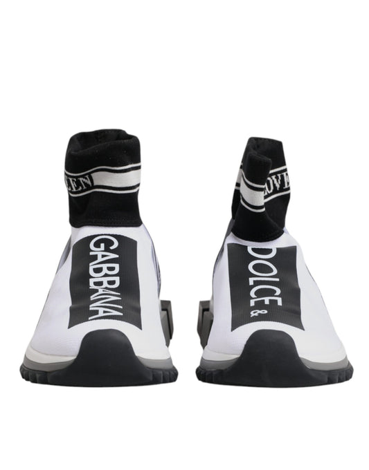 White Black Sorrento Socks Sneakers Shoes-Dolce & Gabbana-LabelTerrace.com