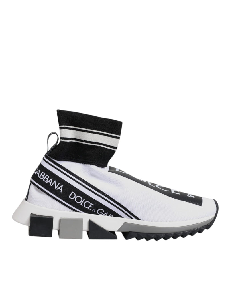 White Black Sorrento Socks Sneakers Shoes-Dolce & Gabbana-LabelTerrace.com